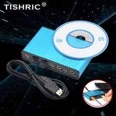 TISHRIC 전문 USB 5.1 외부 사운드 오디오 카드 가상 CD Spdif 어댑터 변환?, 상세내용참조