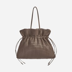 콰니 Square Embossed Bag Big Tote Mocha Brown - 콰니백