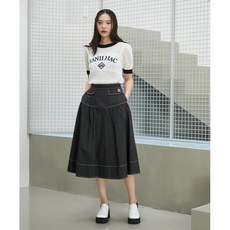 [에고이스트] [BLUE LABEL] 플랩 자수포인트 플레어 롱 스커트 EQ2OSK07