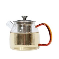 이탈리아노 트렌디한 직화 녹차 유리포트 600ml 물 주전자 차망, 단품