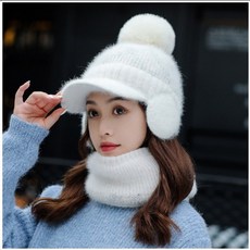 MDIV 방울캡 귀달이 니트 모자 넥워머 세트 골프 라운딩