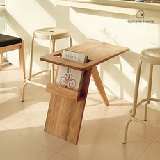홈인홈 아떼 오크 원목 매거진랙 소파 사이드 테이블_H72, 아떼 사이드테이블