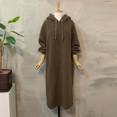 행복한여자 [당일발송]귀여운 뽀글이 루즈핏 후드 롱 원피스
