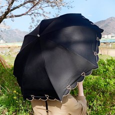 크로커다일 라운드 자수 고급 암막 양산