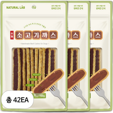 내츄럴랩 수제 커틀릿 강아지 간식, 소고기까스, 100g, 42개