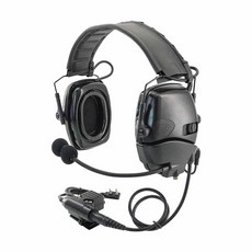 외부 마이크 장착 청력 보호 사격 귀마개 NRR 23dB 액티브 소음 감소 전술 헤드셋, 04 Headset BK