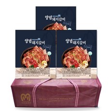 미트라인 양념돼지갈비 선물세트 1kg 3팩 무배 LA갈비, 3개