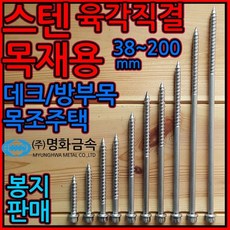 스텐/육각/직결/나사/피스/목재용/방부목/목조주택sus, 1-1 스텐육각직결, p)6.3*200mm-50개(반봉지), 1개