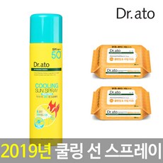 닥터아토 쿨링 선스프레이 150ml 1개+클렌징티슈20매x2개 유아선크림, 1세트