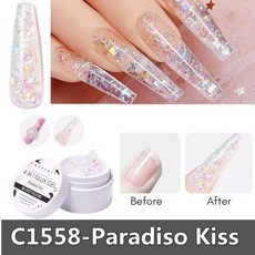 네일글루 Makartt 솔리드 빌더 네일 젤 15ML 4 in 1 익스텐션 아크릴 라인석 3D 조각용 UV 접착제 본드 파츠, 1개