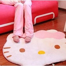 Ikeelife 슈퍼 소프트 귀여운 만화 헬로 키티 미끄럼 도어 매트 소프트 어린이 지역 양탄자 룸 카펫 침대