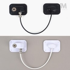 YM 다용도 와이어 잠금장치 열쇠형 유리도어잠금장치, 블랙, 1개