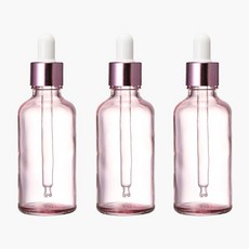 닥터보틀 핑크 스포이드 유리용기 화장품공병, 3개, 핑크/50ml