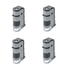 [미국] 510599 Carson MicroFlip 100x-250x LED and UV Lighted Pocket Microscope with Flip Down Slide Bas, Set of 4