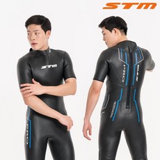 STM PRO 강사 반팔원피스 BLU 수영 슈트 ST-DA-002