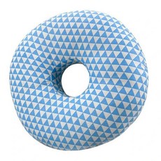 옆으로 자고 목과 귀를 편안하게 해주는 베개 쿠션 수면, blue and white