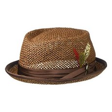 Brixton Mens Stout Short Brim Straw Pork Pie 페도