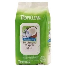 TROPICLEAN 巧倍麗 除臭配方 寵物用潔耳布 50抽, 1包