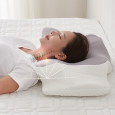 일상온 목이편한 경추베개 거북목 일자목 목디스크 메모리폼 베개, 일상온 메모리폼베개_그레이