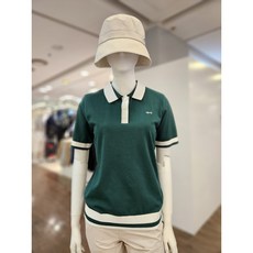 루이까스텔 24SS신상품 아이비리그 투톤 배색 여성용 여름 반팔 니트 카라티셔츠 7LDSW401A 2001루이