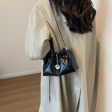 ANYOU 여성 미니 셔링 주름 크로스백 베이직 토드 숄더백