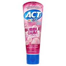 Act 아동용 충치 예방 불소 치약 버블 검 블로우아웃 4.6oz 130G), 1개
