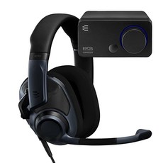 게이밍 헤드셋 EPOS Audio 한정판 PC 오디오 번들 H6프로 오픈 어쿠스틱 (세브링 블랙) 및 GSX 300 외부 카드 포함 (블랙)