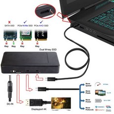 [해외] CY THUNDERBOLT 3PCI EXPRESS PCIE듀얼 RAID NVME NGFF M키 AHCI SSD 변환 케이스 카트리지 인클로저 케이블, Black, 기타