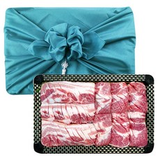 1+등급 한돈 고기선물세트 [한돈A] 2kg 삼겹살 목살 명절 설날 새해 단체 선물 돼지고기, 보자기(골드/기본제공)+노리개(필요없음)