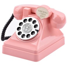빈티지 전화기 옛날전화기 유선 빈티지전화기 인테리어 레트로 옛날 소품 복고 심플 엔틱 핑크