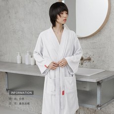 고급 순면 샤워가운 홈웨어 수면잠옷 홈스파 일본식 호텔 모텔 목욕까운 이케아 Sanli, L 높이 175-190cm에 적합, 흰색 두꺼운 타월 소재