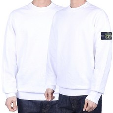 Stone Island 스톤아일랜드 24SS 남성 와펜 패치 맨투맨 화이트 801566060 V0001