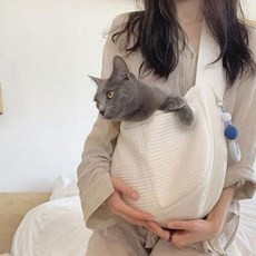 고양이 이동가방 포대기 숄더백 애견 슬링백 tlt*203fd, 화이트_S, 1개