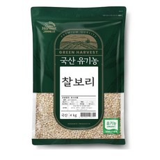 그린하베스트 국산 유기농 찰보리, 4kg, 1개