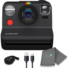 Now Gen 2 I-타입 인스턴트 필름 카메라 블랙 포토그래피 프린트 포토 Works Polaroid i-타입 600 번들 a LuMintrail 렌즈 클리닝 Cloth, Black, 1개