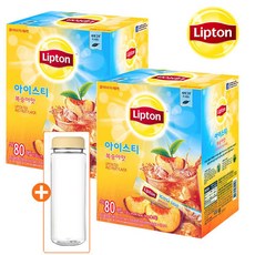 립톤아이스티 복숭아맛 80TX2개+보틀500ml, 립톤 아이스티 80T X 2개