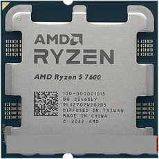 AMD 라이젠 57600 R5 7600 3.8GHz 6코어 12스레드 CPU 프로세서 5N L3 32M 100 00001015 슬롯 AM5 박스형 없음 팬 없음. - 라이젠57600