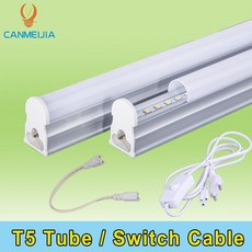 T5 T8 Led 튜브 라이트 220V 램프 스위치 케이블 EU 표준 커넥터 케이블 통합 튜브 라이트 어댑터 벽 램프 홈 라이트|LED 전구 & 튜브|, 1개, T5 Cold White 60cm