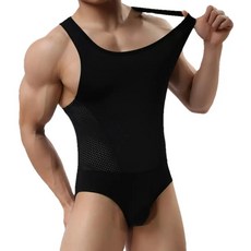 용감한 사람 브랜드 통기성 메쉬 바디 수트 남자 Shapers Leotard 남성 빌딩 Singlet Underwear Shapewear for Men Vest - 남성바디수트