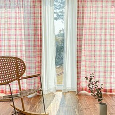 핑크체크커튼