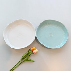 코스타노바 파이접시 30cm (화이트 아쿠아), 화이트, 1개