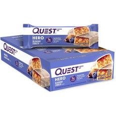 Quest Protein Bar Low Carb Keto Friendly Hero Blueberry Cobbler 퀘스트 프로틴바 저탄수 키토제닉 히어로 블루베리 코블러 10개, 1개