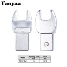 Fanyaa 크로우풋 렌치 헤드 U 모양 입 너비 8-25mm 스퀘어 드라이브 엔드 14x18mm 풀 광택제 스패너 부, 11 13mm