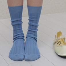 도넛바이닐샵 loose middle socks - cornflower blue