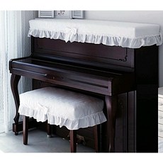 러블리하우스 피아노커버 덮개, 피아노덮게+의자 워싱백아이보리색