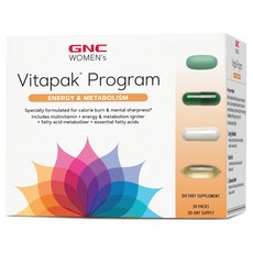 GNC 여성용 울트라 메가 에너지 메타볼리즘 비타팩 (30팩) Womens Energy Metabolism vitapak (30), 0.5lb, 1box
