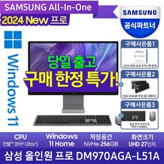 [SSD무상UP+한컴증정]삼성전자 삼성 올인원프로 DM970AGA-L51A 일체형PC 올인원PC 신제품 고성능 일체형컴퓨터 AI PC, 인텔ULTRA5/RAM16GB/NVMe256GB, 선택없음, 선택없음, 16GB