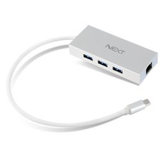 이지넷 NEXT-TC343LAN USB허브 실버 (USB3.1 Type C 3포트 무전원)