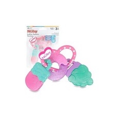 Nuby IcyBite Popsicle Donut and Ice Cream Teether Ring - 3+ Months, DonutIce Cream, one option, 1개