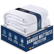 Utopia Bedding 방수 매트리스 프로텍터 킹 사이즈 대나무 매트리스 커버로 만든 비스코스 43.2cm(17인치) 깊이에 적합 통기성 신축성 있는 포켓이 있는 핏
